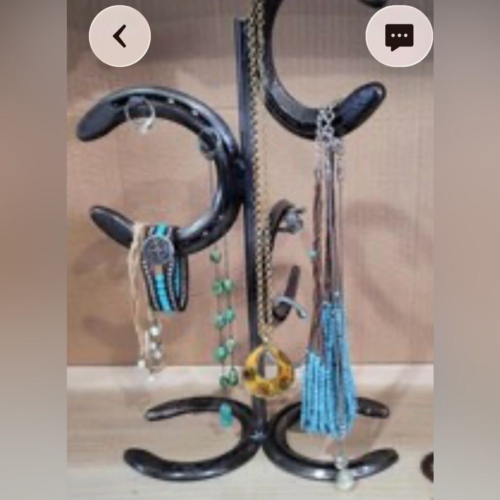 Unique Black Horseshoe Jewelry Holder (jewelry not included)